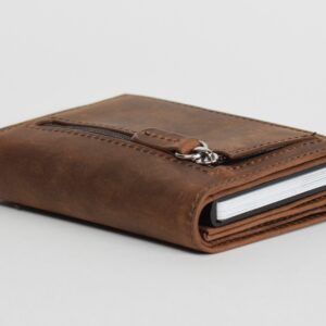 Coffee brown pop up wallet