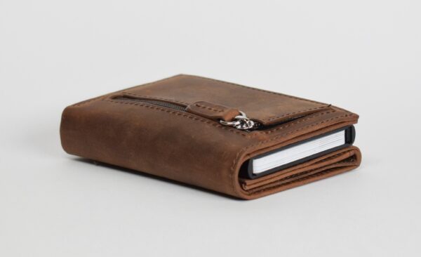 Coffee brown pop up wallet