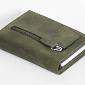 Olive green pop up wallet