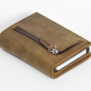 Oak brown pop up wallet