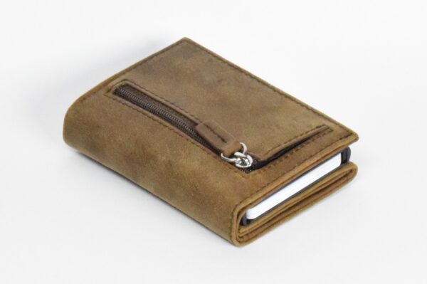 Oak brown pop up wallet