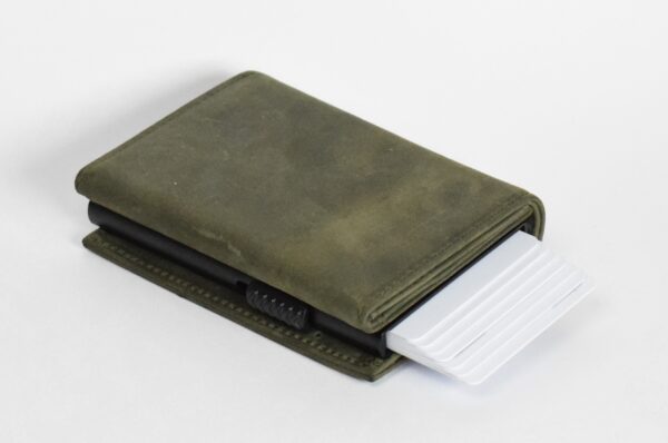 Olive green pop up wallet - Image 2