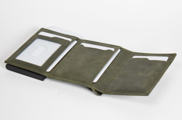 Olive green pop up wallet - Image 6