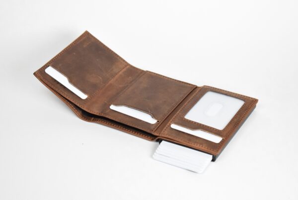 Coffee brown pop up wallet - Image 7
