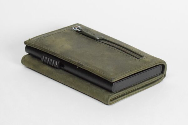 Olive green pop up wallet - Image 4